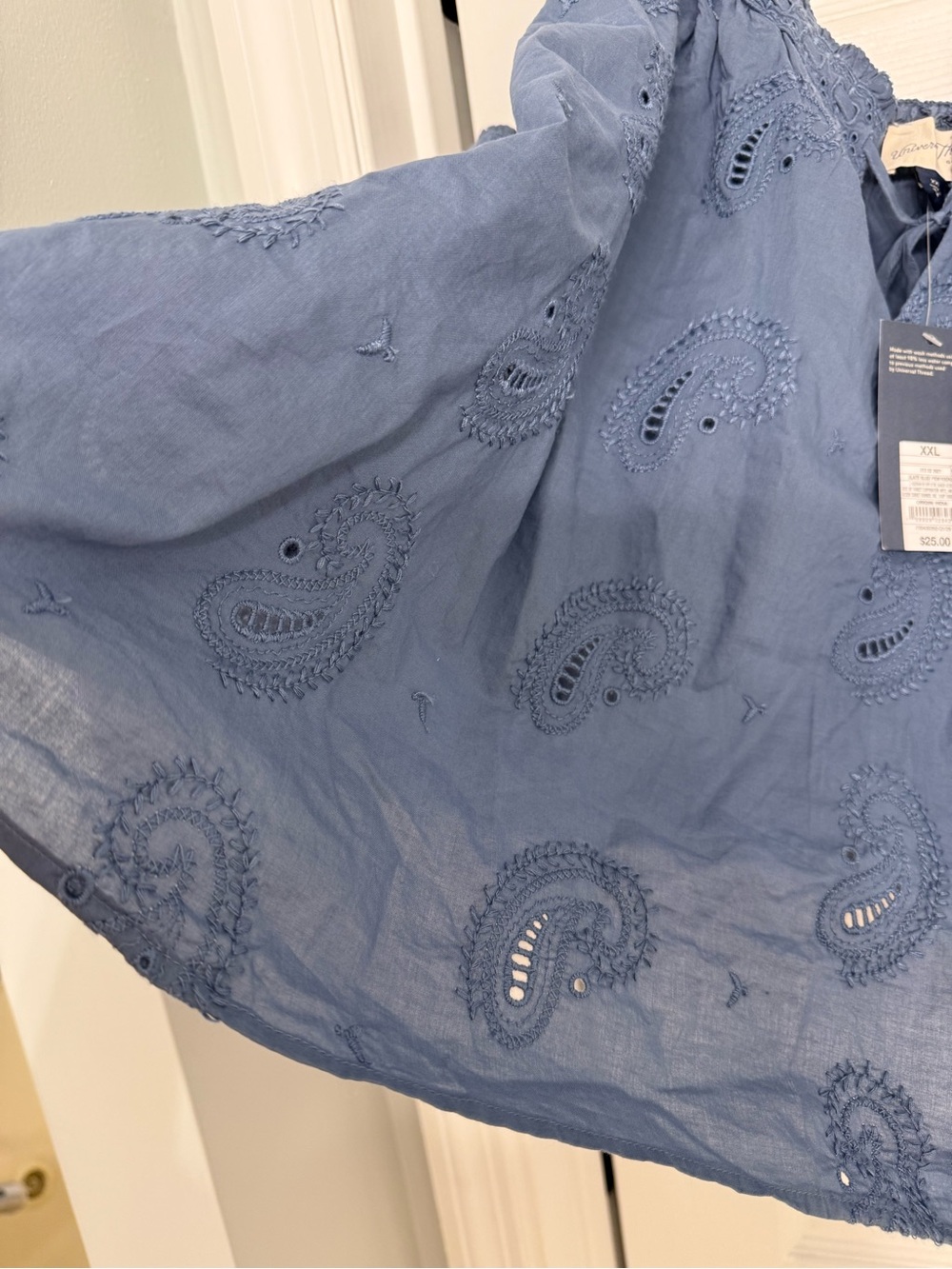 Universal Thread Blue Eyelet Ruffle Strap Tank Top - Picture 2 of 5
